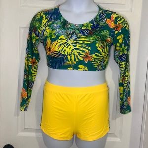 SHEIN NWOT Two-Piece Boy Short Long Sleeve Bathing Suit Sz. XL
